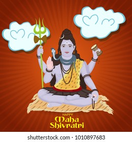 Vector illustration of a Background for Happy Maha Shivratri,birth day of god shankar.