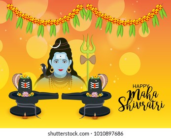 Vector illustration of a Background for Happy Maha Shivratri,birth day of god shankar.