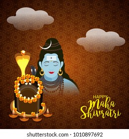 Vector illustration of a Background for Happy Maha Shivratri,birth day of god shankar.