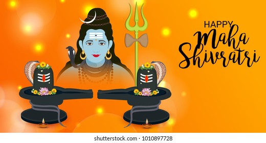 Vector illustration of a Background for Happy Maha Shivratri,birth day of god shankar.