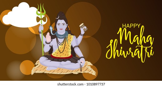 Vector illustration of a Background for Happy Maha Shivratri,birth day of god shankar.