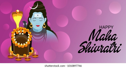 Vector illustration of a Background for Happy Maha Shivratri,birth day of god shankar.