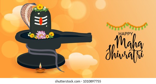 Vector illustration of a Background for Happy Maha Shivratri,birth day of god shankar.
