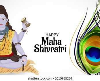 Vector illustration of a Background for Happy Maha Shivratri,birth day of god shankar.