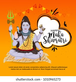 Vector illustration of a Background for Happy Maha Shivratri,birth day of god shankar.