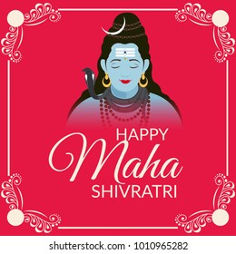 Vector illustration of a Background for Happy Maha Shivratri,birth day of god shankar.