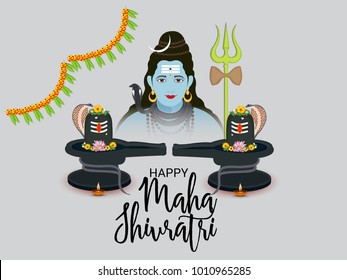 Vector illustration of a Background for Happy Maha Shivratri,birth day of god shankar.