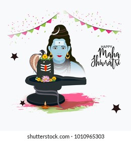 Vector illustration of a Background for Happy Maha Shivratri,birth day of god shankar.