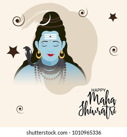 Vector illustration of a Background for Happy Maha Shivratri,birth day of god shankar.