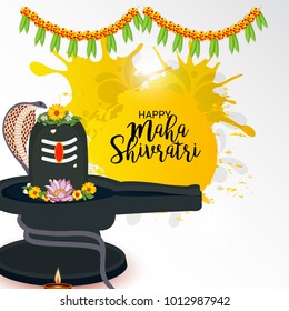 Vector illustration of a Background for Happy Maha Shivratri,birth day of god shankar.
