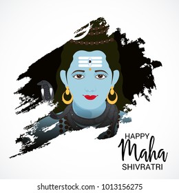 Vector illustration of a Background for Happy Maha Shivratri,birth day of god shankar.