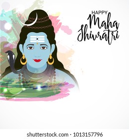 Vector illustration of a Background for Happy Maha Shivratri,birth day of god shankar.