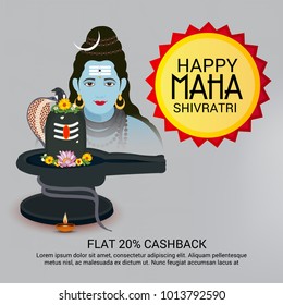 Vector illustration of a Background for Happy Maha Shivratri,birth day of god shankar.