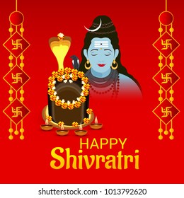 Vector illustration of a Background for Happy Maha Shivratri,birth day of god shankar.