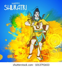 Vector illustration of a Background for Happy Maha Shivratri,birth day of god shankar.