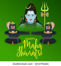 Vector illustration of a Background for Happy Maha Shivratri,birth day of god shankar.
