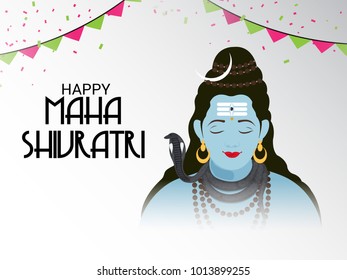 Vector illustration of a Background for Happy Maha Shivratri,birth day of god shankar.