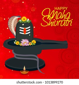 Vector illustration of a Background for Happy Maha Shivratri,birth day of god shankar.