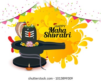 Vector illustration of a Background for Happy Maha Shivratri,birth day of god shankar.