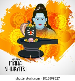 Vector illustration of a Background for Happy Maha Shivratri,birth day of god shankar.