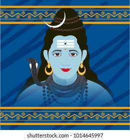 Vector illustration of a Background for Happy Maha Shivratri,birth day of god shankar with Hindi Text.