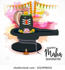 Vector illustration of a Background for Happy Maha Shivratri,birth day of god shankar.