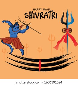Vector Illustration Of a Background for Happy Maha Shivratri.