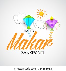 Vector illustration of a background for Happy Makar Sankranti.