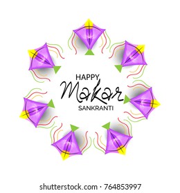 Vector illustration of a background for Happy Makar Sankranti.