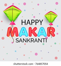 Vector illustration of a background for Happy Makar Sankranti.