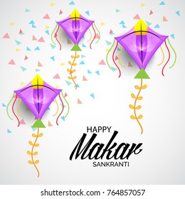 Vector illustration of a background for Happy Makar Sankranti.