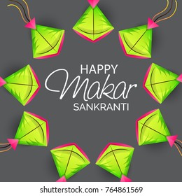 Vector illustration of a background for Happy Makar Sankranti.