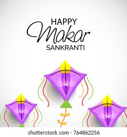 Vector illustration of a background for Happy Makar Sankranti.