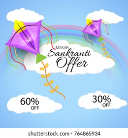 Vector illustration of a background For  Happy Makar Sankranti.