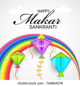Vector illustration of a background for Happy Makar Sankranti.