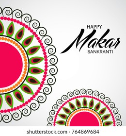 Vector illustration of a background for Happy Makar Sankranti.