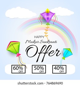Vector illustration of a background for Happy Makar Sankranti.