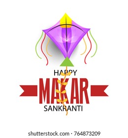 Vector illustration of a background for Happy Makar Sankranti.