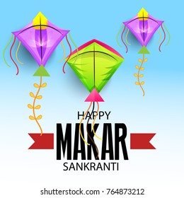 Vector illustration of a background for Happy Makar Sankranti.