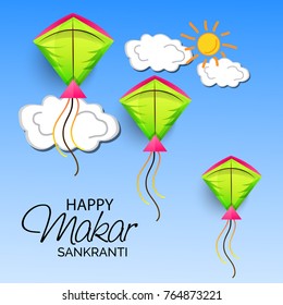 Vector illustration of a background for Happy Makar Sankranti.
