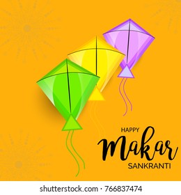 Vector illustration of a background for Happy Makar Sankranti.
