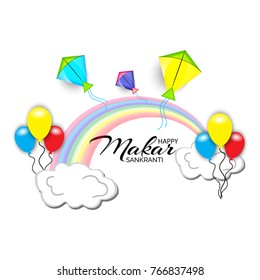 Vector illustration of a background for Happy Makar Sankranti.