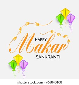 Vector illustration of a background for Happy Makar Sankranti.