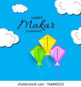 Vector illustration of a background for Happy Makar Sankranti.