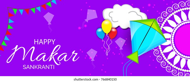 Vector illustration of a background for Happy Makar Sankranti.