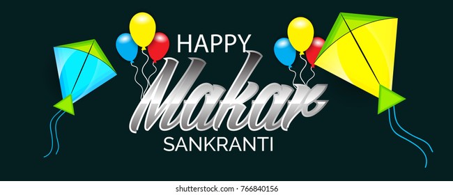 Vector illustration of a background for Happy Makar Sankranti.