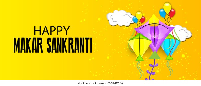 Vector illustration of a background for Happy Makar Sankranti.