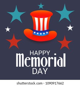 Vector illustration of a Background for Happy Memorial Day.