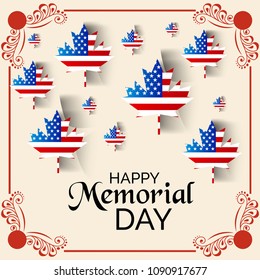 Vector illustration of a Background for Happy Memorial Day.