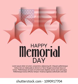 Vector illustration of a Background for Happy Memorial Day.